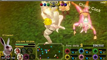 Teen with big boobs competes in a rabbit game for ultimate pleasure