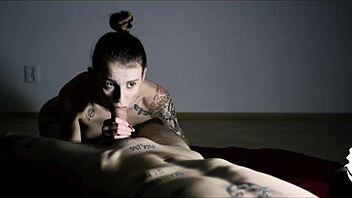 HD porn video of a European girl with small tits and tattoos