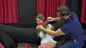 European teen in deepthroat and bondage punishment
