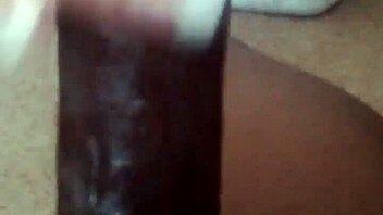 Interracial handjob with a big black cock