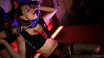 Striptease and masturbation with European babes